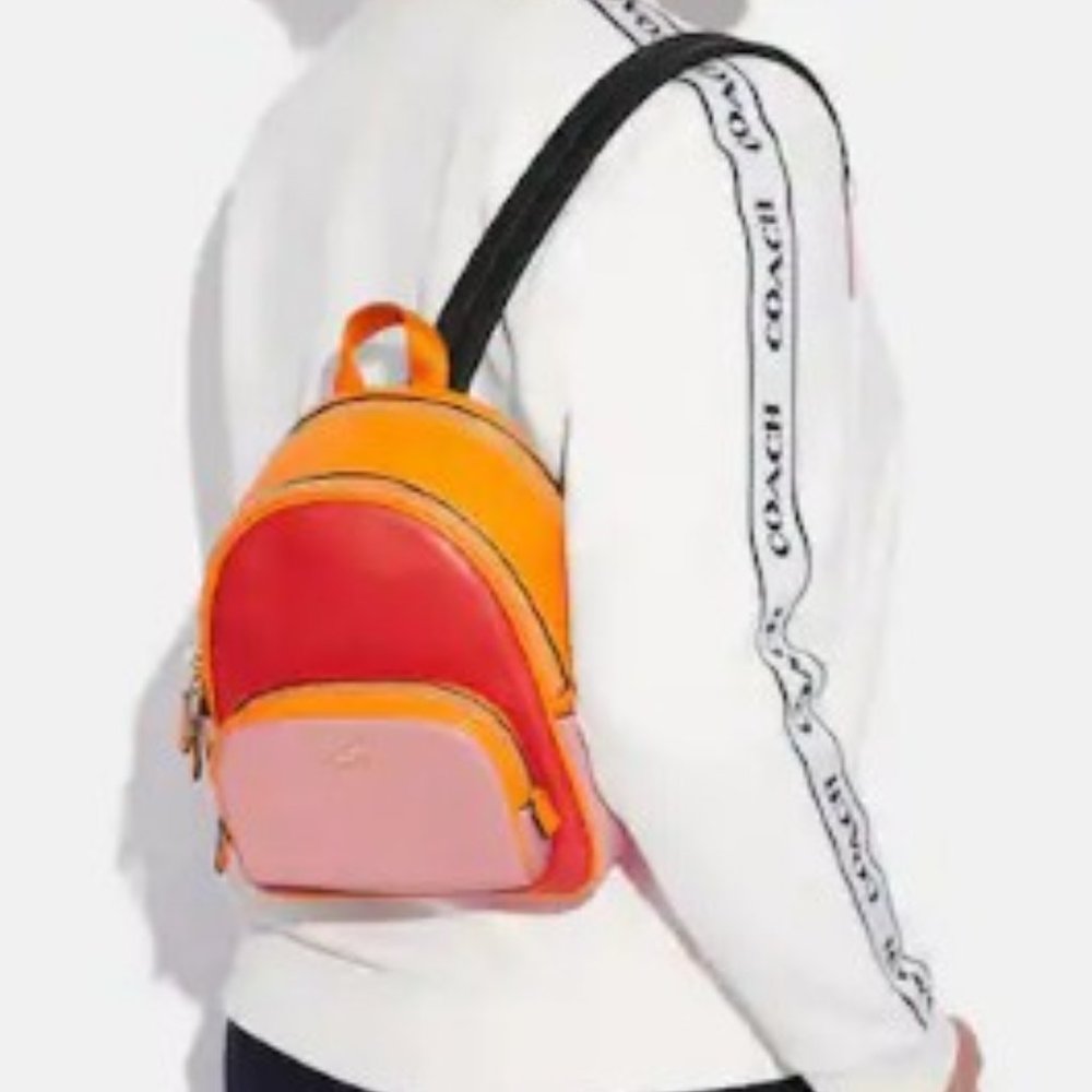 Coach Mini Court Backpack In Colorblock - Picture 5 of 5